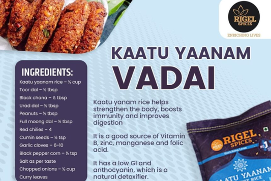 Kaatu Yaanam Rice Vadai Recipe – A Healthy Ancient Grain Snack for Modern Kitchens