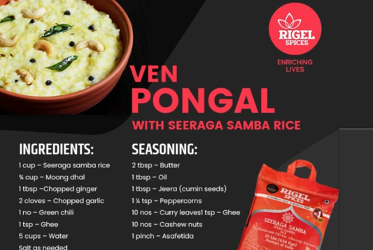 Seeraga Samba Veg Pongal Recipe | Healthy South Indian Breakfast | Rigel Spices