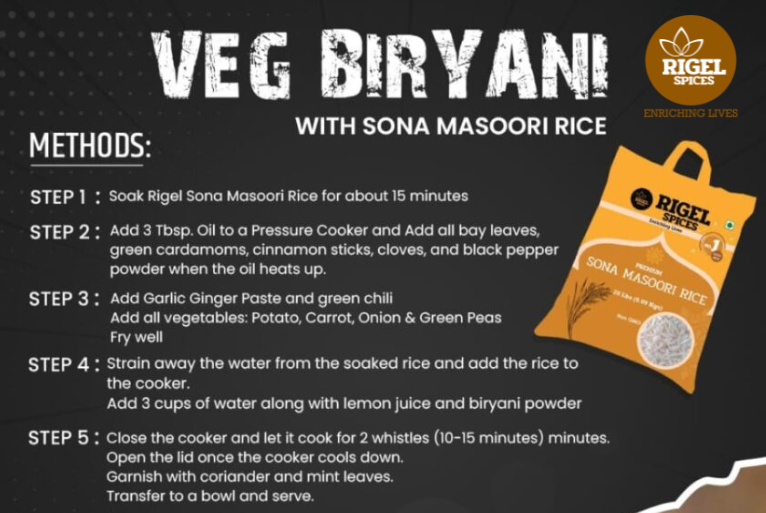 Sona Masoori Veg Biryani – Easy Homemade Recipe with Premium Rice