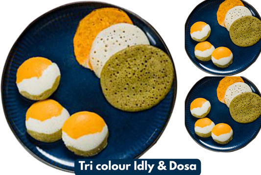 Tri Colour Idly &amp; Dosa Recipe – Healthy and Colorful South Indian Breakfast