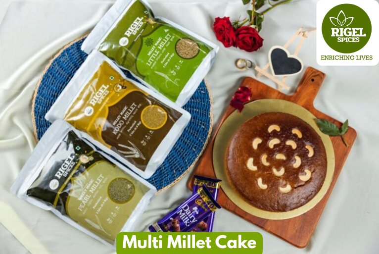 Healthy Multi Millet Cake Recipe | Eggless Millet Cake with Dates & Rigel Spices