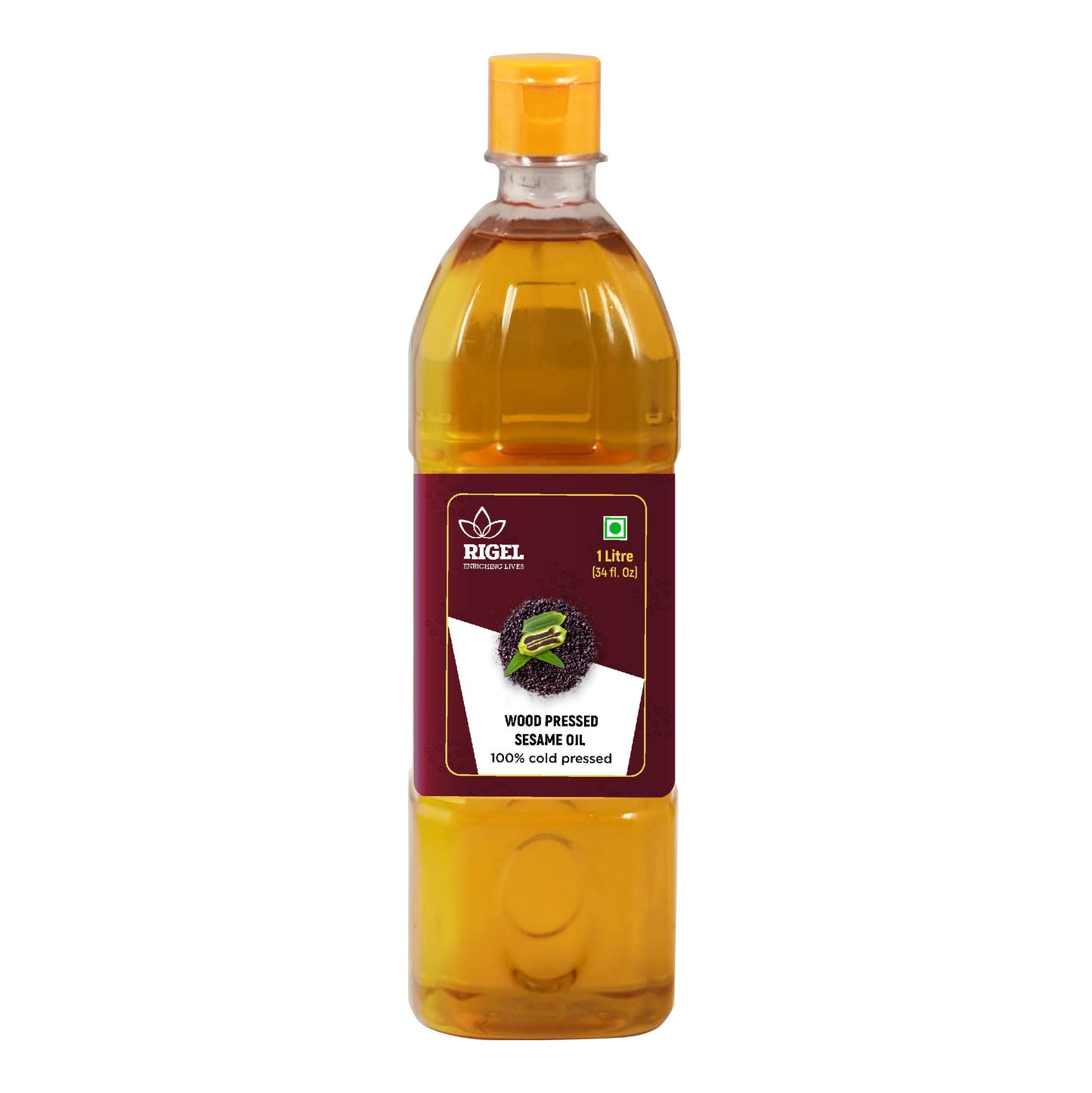 Rigel Spices Cold Pressed Sesame Oil (1L) | Gingelly Oil | Naturally Processed
