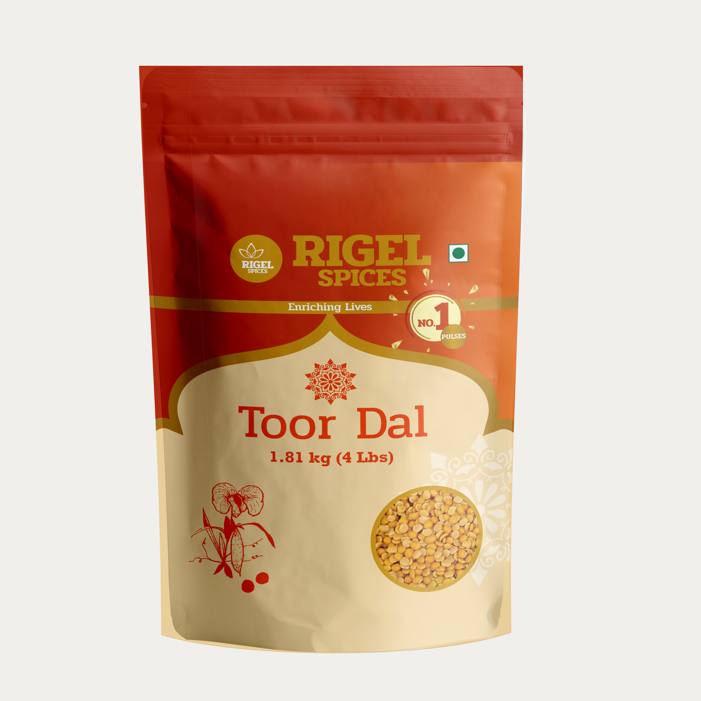 Rigel Spices Toor dal 2Kg | Pigeon Pea Split | Arhar Dal | Protein Rich