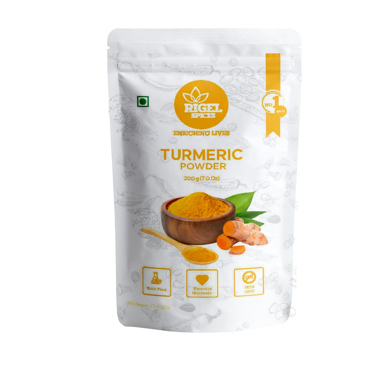Rigel Spices High Curcumin Turmeric Powder | 5.3 to 5.8% of Curcumin | 100 gm