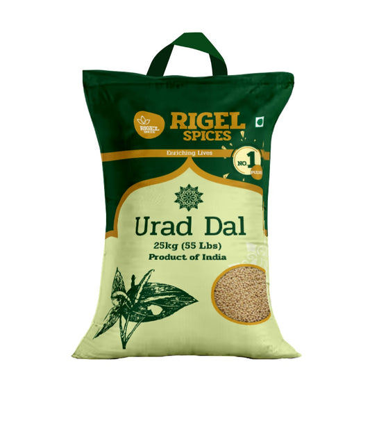 Rigel Spices | Urad Dal 25 kg (55 lbs) | Whole white Dal | Rich in Protein | Kosher
